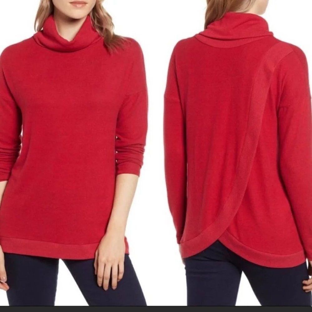 Gibson Reversible Layered Cozy Turtleneck size Small in Red